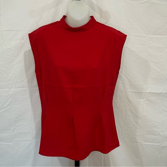Of Mercer Red Sleeveless Blouse NEW - Picture 1 of 6